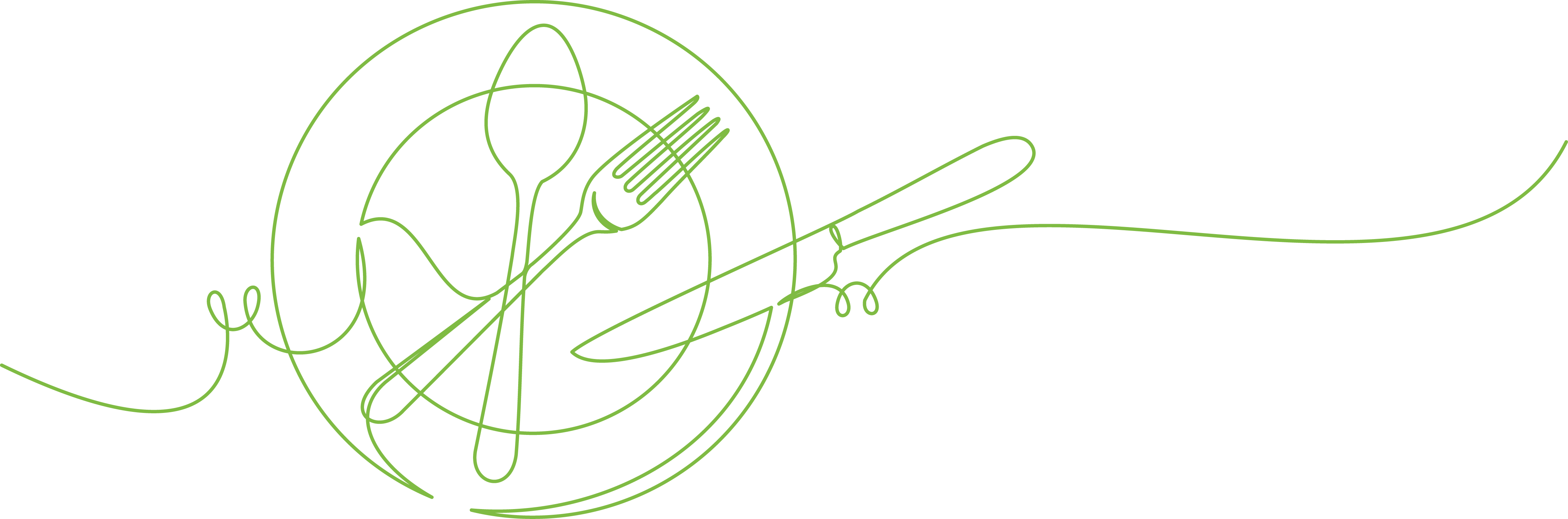 Green Plate and Cutlery Outline