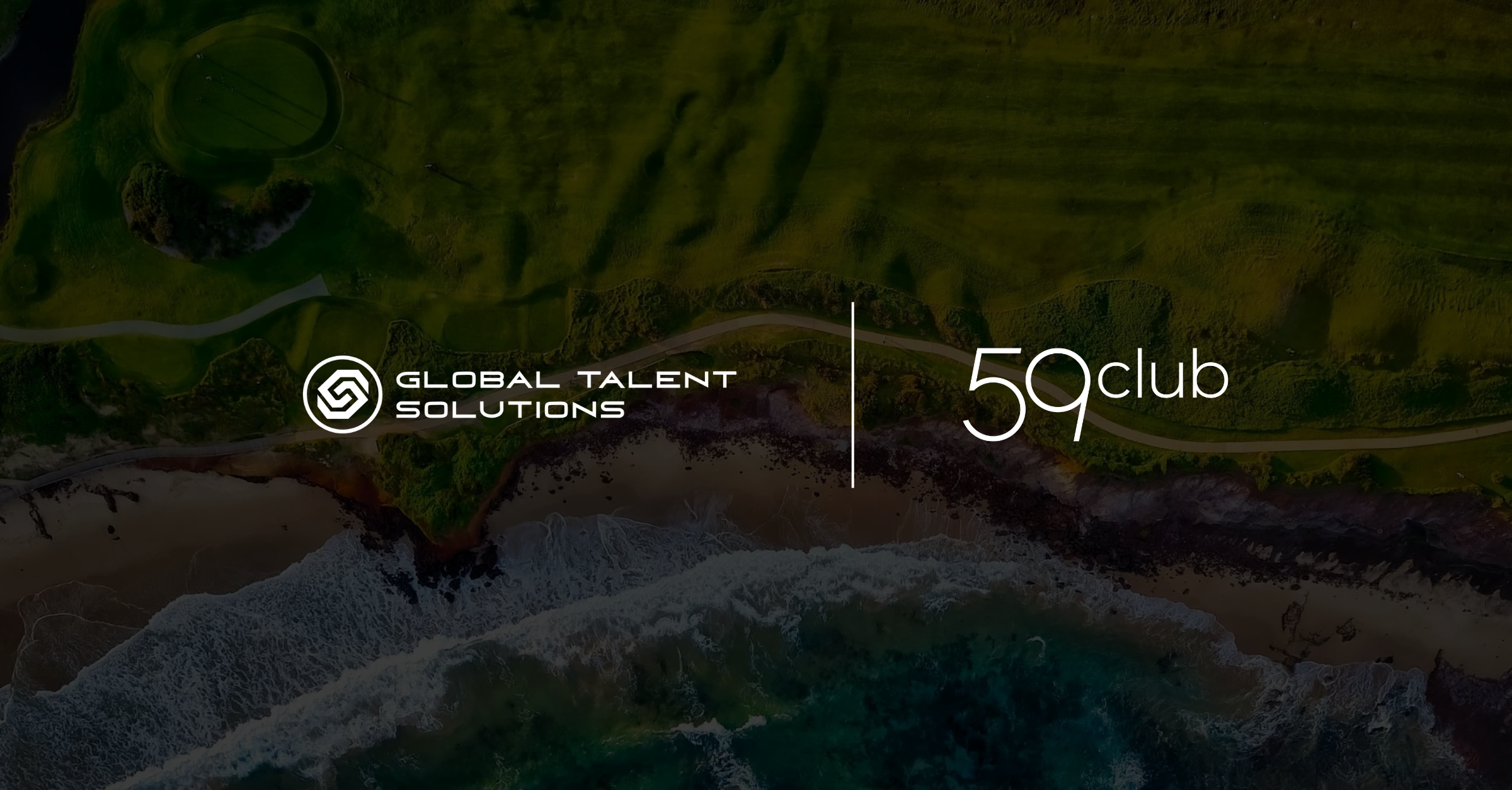 Logos de GTS et 59club avec une photo de golf en fond